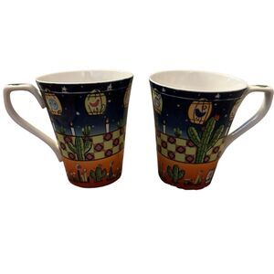 2 Saint James Fine China Hankook 1351 Desert Light Coffee Tea‎ Mug Small Chip